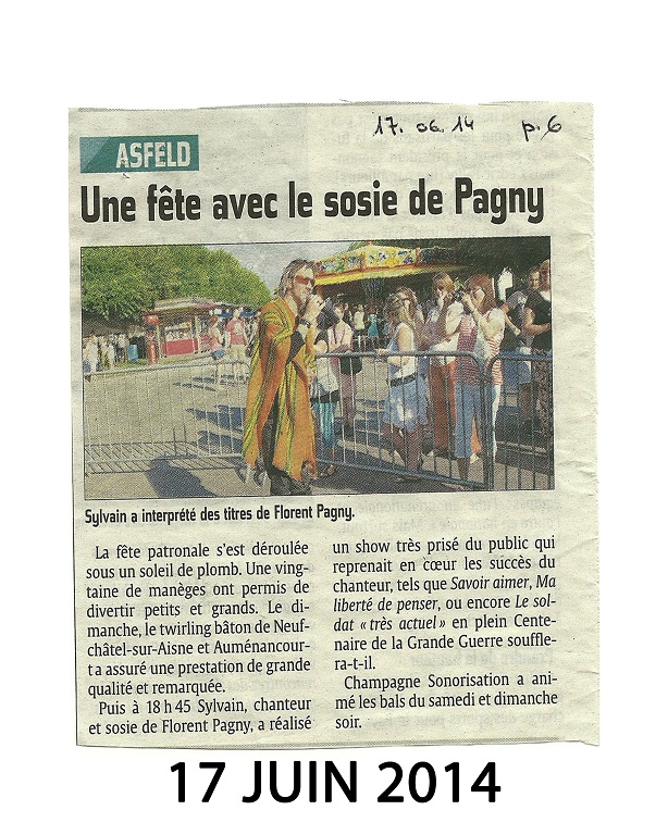 Juin 2014 à Asfeld Show Florent Pagny